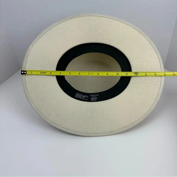 Artesanal Embroidered Colorful Mexican Sombrero Hat Tan Hand Made Large Woman - Picture 8 of 11